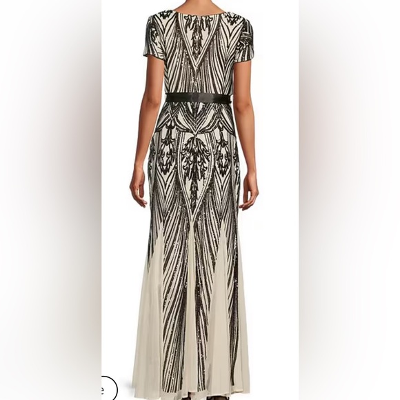 R&M Richards Black and Cream Embellished Dress - Picture 4 of 8